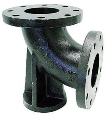 GGG40 Cast Iron Pipe Fittings Double Flanged 90 Degree Duck Foot Bend 230 Hardness