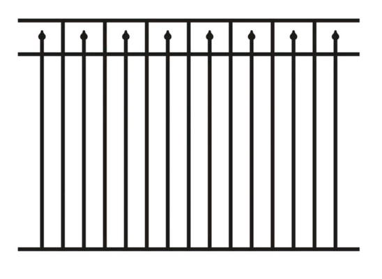 High Strength Metal Wrought Iron Fence Black Powder Coated For Home