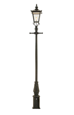 Square Garden Decoration Old Fashioned Lamp Post Dual Arm Painting Surface
